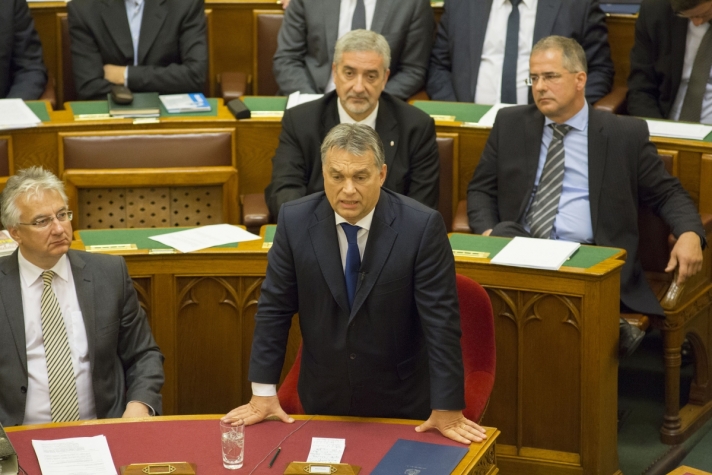 Orbán Viktor napirend előtti felszólalásában a Parlamentben.