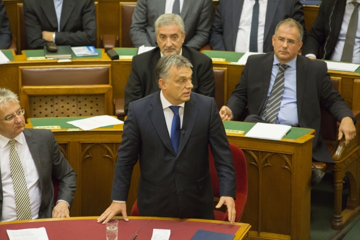 Orbán Viktor viszonválaszában a Parlament hétfői ülésén.
