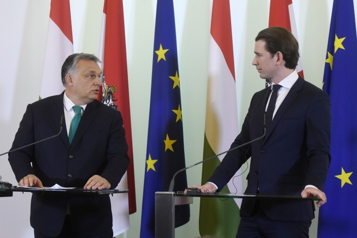 Orbán Viktor miniszterelnök kedden Bécsben.
