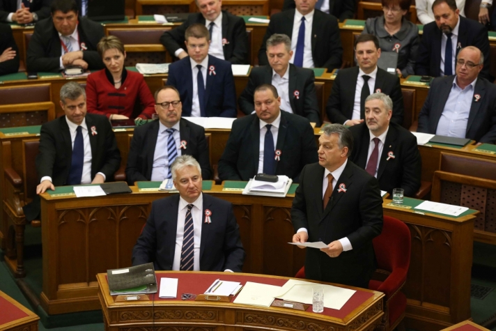 Orbán Viktor a parlamentben az azonnali kérdések órájában,...
