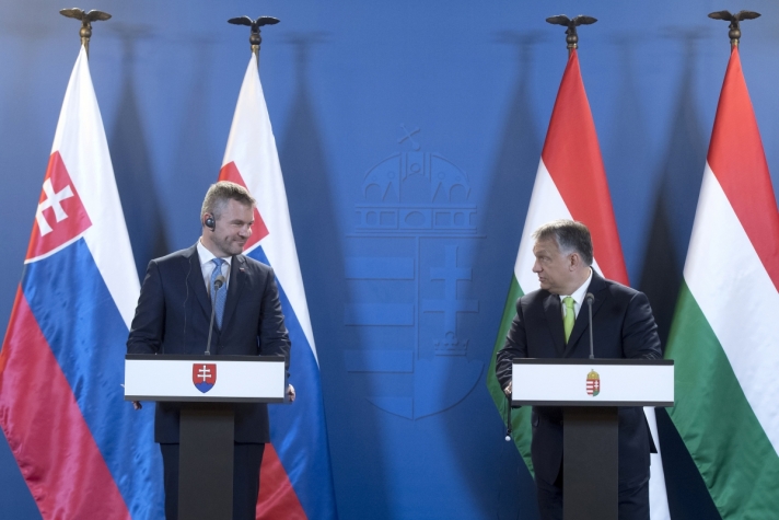 Orbán Viktor miniszterelnök a Peter Pellegrini szlovák...